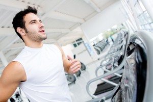 Man running on the treadmill