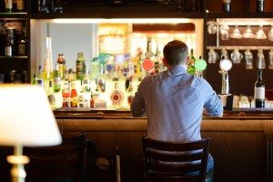 Lonely man at bar