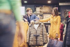 Attractive couple at shop