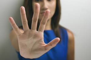 woman showing stop hand