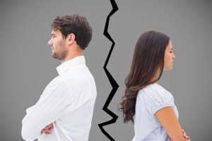 Upset couple not talking to each other after fight