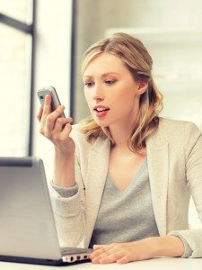 businesswoman with cell phone