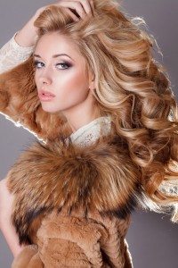 Glamour young woman beauty face long blonde hair